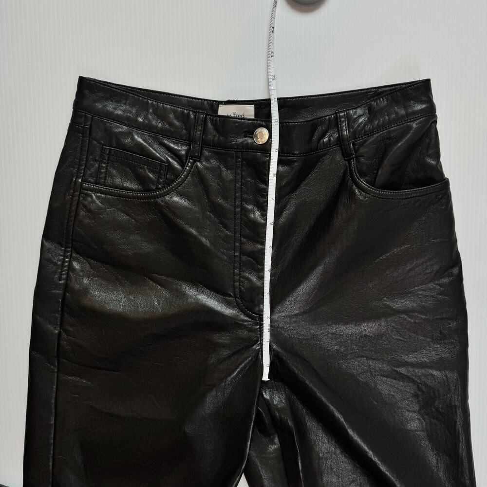 Wilfred Aritzia Melina Faux Leather Pants Black Women’s 8 Minimalist Futurism - Picture 7 of 16
